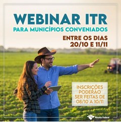 Receita Federal promove segunda edição do Webinar ITR para Municípios Conveniados